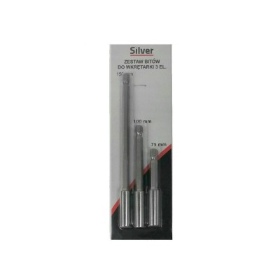Set suport magnetic pentru biti cu extensie, 3 piese, Silver foto