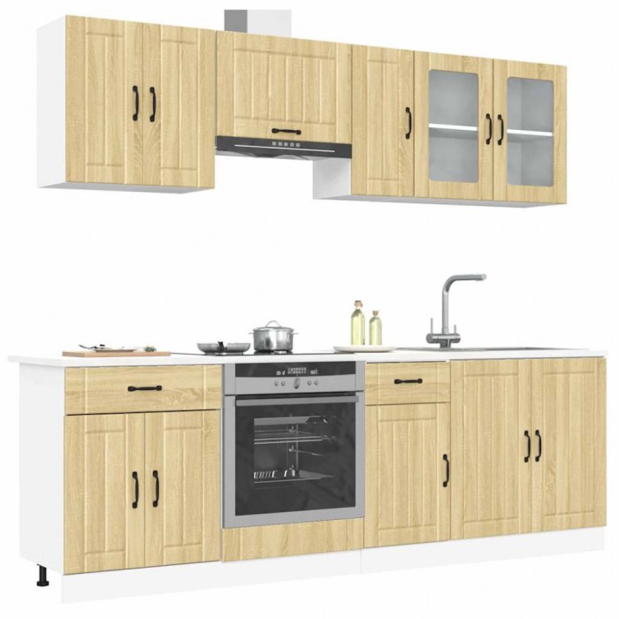 vidaXL Set dulap de bucătărie din 8 piese &bdquo;Kalmar&rdquo; lemn stejar Sonoma