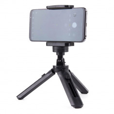 Mini trepied suport selfie pentru camera GoPro pentru telefon 16 - 21 cm negru