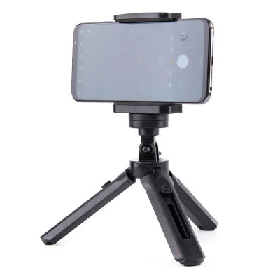 Mini trepied suport selfie pentru camera GoPro pentru telefon 16 - 21 cm negru foto