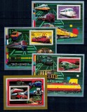 Madagascar 1989 - Locomotive, cai ferate, trenuri, lot 4 colite neuzate