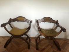 Jilt,scaun,Pereche de jilturi,scaune vechi franceze,din lemn masiv foto