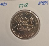 578 Kenya 1 Shilling Copper-nickel 1989, KM#20