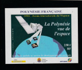 Polynesia 1992-Polynesia vazuta din satelit,colita nedantelata,MNH,Mi.Bl.16, Spatiu, Nestampilat