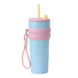 Termos din otel inoxidabil, 710ml - cupa pentru masina, o singura pipeta - light blue, Oem
