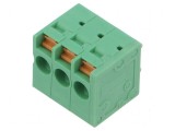 Regletă de conexiuni 5mm pentru PCB cu 3 piste și buton