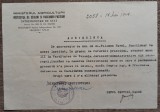 Adeverinta Institutul de Seruri si Vaccinuri Pasteur 1949