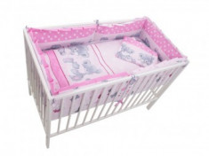 Lenjerie patut bebe Teddy Hug Roz 4+1 Piese 120x60 foto