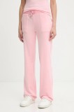 Juicy Couture pantaloni de trening DEL RAY POCKETED PANT culoarea roz, uni, JCAP180