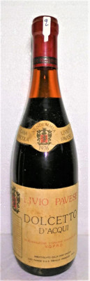 2 VIN ROSU DOLCETTO D&amp;#039;AQUI, DOC VQPRD, LIVIO PAVESE RECOLATARE 1976 CL 72 GR. 12 foto