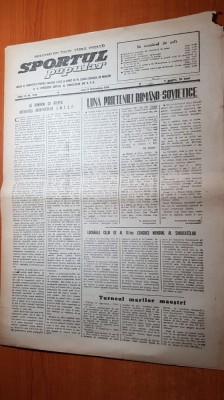 sportul popular 19 octombrie 1953-divizia a la fotbal,concursul intern. de tenis foto