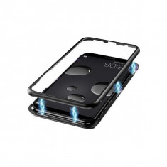 Husa protectie Huawei Mate 20 Pro, magnetica, din sticla securizata, 360 grade, negru, Gonga foto