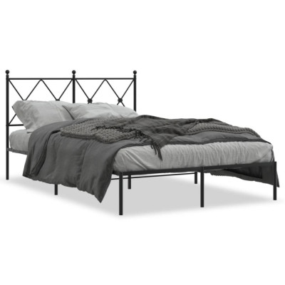 Cadru de pat metalic cu tablie, negru, 120x190 cm GartenMobel Dekor foto