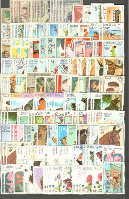 LAOS.Lot peste 370 buc. timbre stampilate