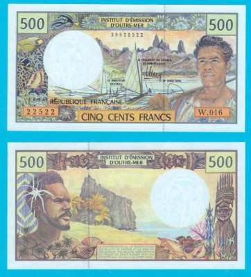 Polinezia Franceza (p#1) 500 Francs 2012 UNC &amp;#039;Pescar&amp;#039; serie: W.016 22522 foto