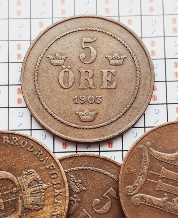 1392 Suedia 5 ore 1903 Oscar II (large letters) (tiraj 243.000) km 757