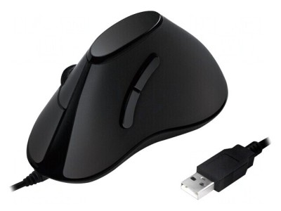 Mouse optic USB negru cu 5 butoane foto