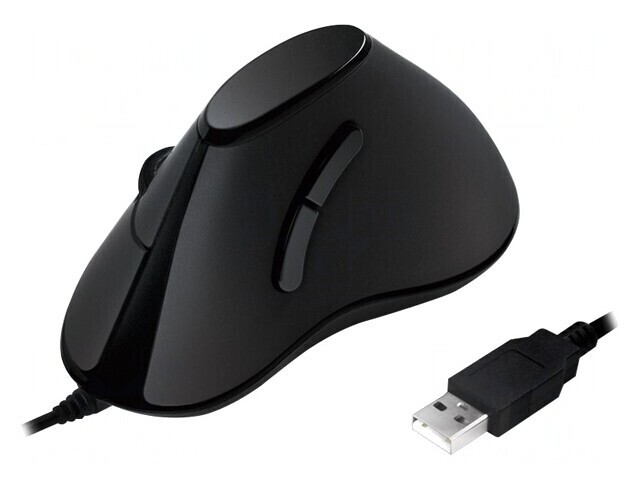 Mouse optic USB negru cu 5 butoane