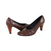 Pantofi cu toc dama piele naturala - Salamandra Design maro - Marimea 37
