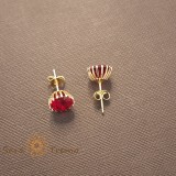 Cercei Regina Rubini , Cristal rosu placati aur 18K Brazilia