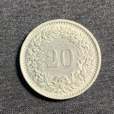 Moneda 20 rappen 1969 Elvetia