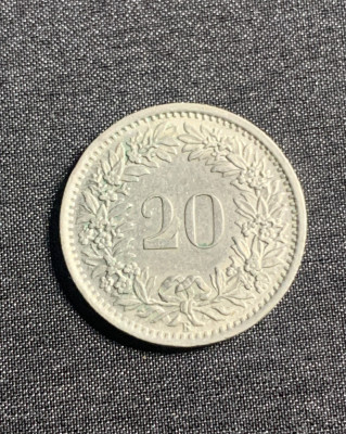 Moneda 20 rappen 1969 Elvetia foto