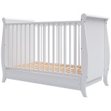 Cumpara ieftin Patut copii din lemn Hubners Mara 120x60 cm alb cu sertar