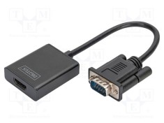 Convertor HDMI la VGA și Jack 3,5mm DIGITUS 0,15m negru