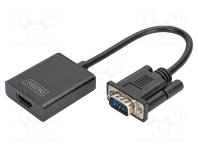 Convertor HDMI la VGA și Jack 3,5mm DIGITUS 0,15m negru foto