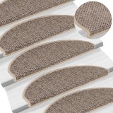 Gossi covorase scari autoadezive, 15 buc. bej inchis, 65x21x4cm sisal