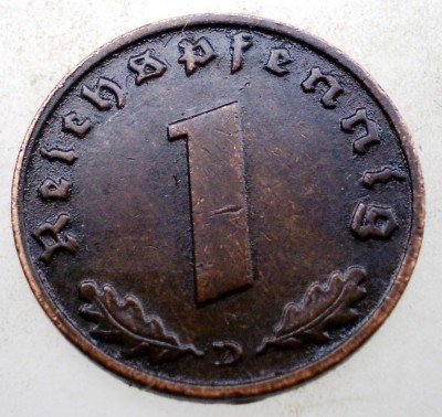 B.069 GERMANIA 1 REICHSPFENNIG 1938 D foto