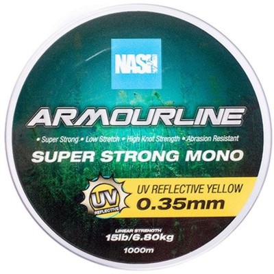 Fir Monofilament Nash Super Strong Mono, UV Yellow, 9.07kg, 20lbs, 0.40mm, 1000m foto