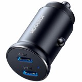 Incarcator Auto Joyroom JR-CCN06, 30W, 3A, 2 x USB-C, Negru