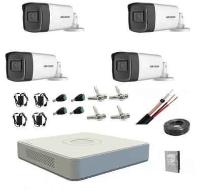 Kit sistem complet 4 camere supraveghere Hikvision 1080P 40 m IR lentila 2.8mm hard 1tb SafetyGuard Surveillance foto