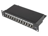 Patch Panel LANBERG Negru 12 Porturi Cat 6 RACK 10 Standard