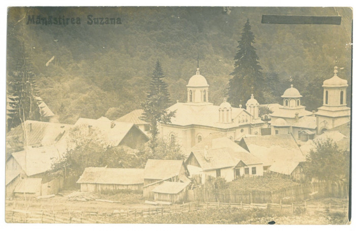 5393 - SUZANA, Prahova, Monastery - old postcard, real Photo - unused - 1927