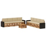 vidaXL Seturi de canapele cu pernă 9 pcs Lemn Solid de Acacia 3384184