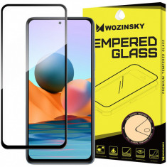 Folie Protectie Ecran WZK pentru Xiaomi Redmi Note 10 / Xiaomi Redmi Note 10S, Sticla securizata, Full Face, Full Glue, Neagra