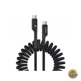 Cablu Date si Incarcare USB-C - USB-C Baseus Fish Eye Spring 100W 1m Negru P10320203111-00