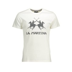 La Martina Tricou barbati, cu imprimeu pe centru, Regular Fit, Alb, M