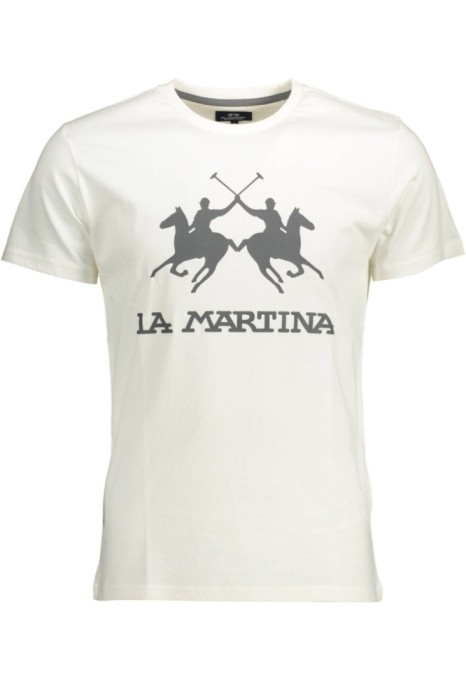 La Martina Tricou barbati, cu imprimeu pe centru, Regular Fit, Alb, M