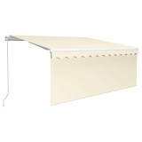 Cumpara ieftin Copertina retractabila manual cu stor, crem, 3x2,5 m