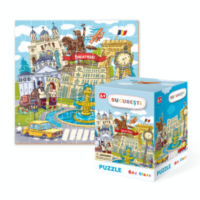 Puzzle - Bucuresti (64 piese) PlayLearn Toys foto