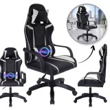 Scaun de gaming negru, cu perna lombara, max 150 kg, 64x114-124 cm, JollyMag, KO35B