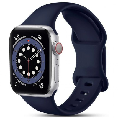 Curea silicon Hoco compatibila cu Apple Watch 1/2/3/4/5/6/SE/, 38/40/41mm, Albastru inchis foto