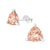 Cercei Argint 925 Swarovski Triunghi Vintage Rose, cu șurub, Antialergic, Cutie Cadou