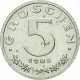 Cumpara ieftin Moneda 5 GROSCHEN - AUSTRIA, anul 1985 *cod 2082 B = UNC ZINC DIN FASIC BANCAR, Europa