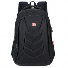 Rucsac pentru barbati Jason GT1478, multifunctional, laptop, cu port USB, negru