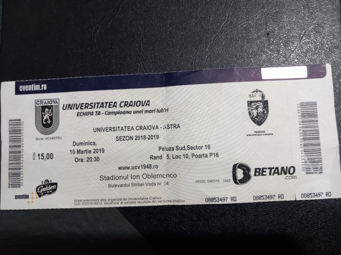 Bilet U Craiova - Astra Giurgiu