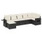 Set canapele de gradina cu perne, 7 piese, negru, poliratan